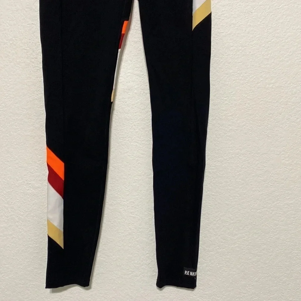 P.E. Nation NWT Black Striped Athletic Leggings Size XS